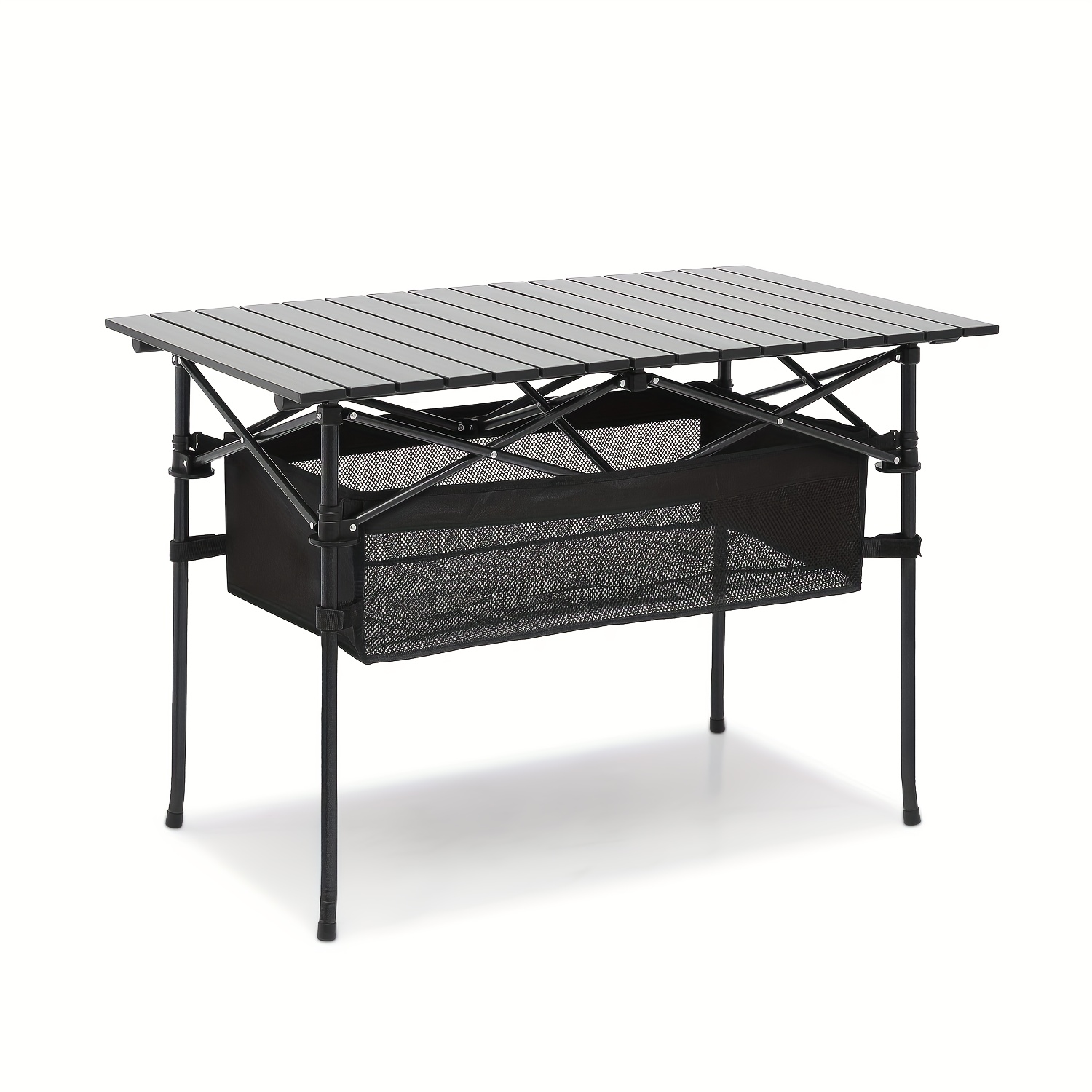 TEMU Lightweight Portable Folding Camping Table With Large Storage Organizer - Waterproof Aluminum, - For Outdoor Picnics, Bbqs & Backyard Use, Box, Cabinet, Rack For Outdoor Storage
