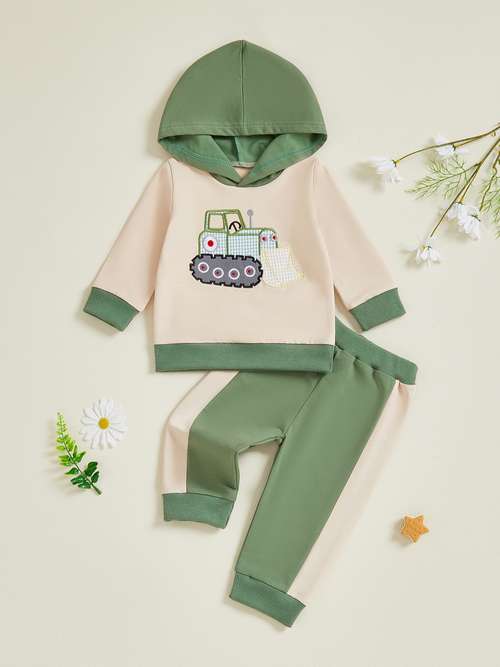 Tuta Per Neonato 2 Pezzi – Felpa Con Cappuccio A Righe E Pantaloni – Completo Bimbo In Cotone Morbido – Taglie 0-9 Mesi