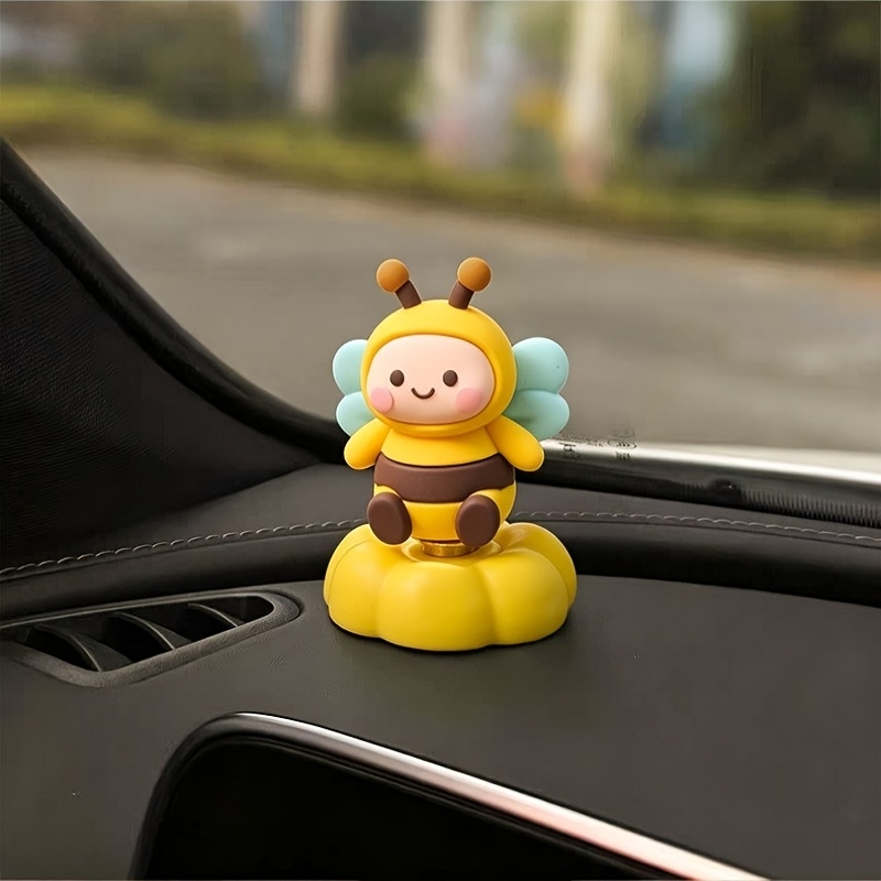 TEMU 車用センター装飾 回転式 小さな蜂のオーナメント ゴム素材 車のデスクトップ装飾・ギフトに最適