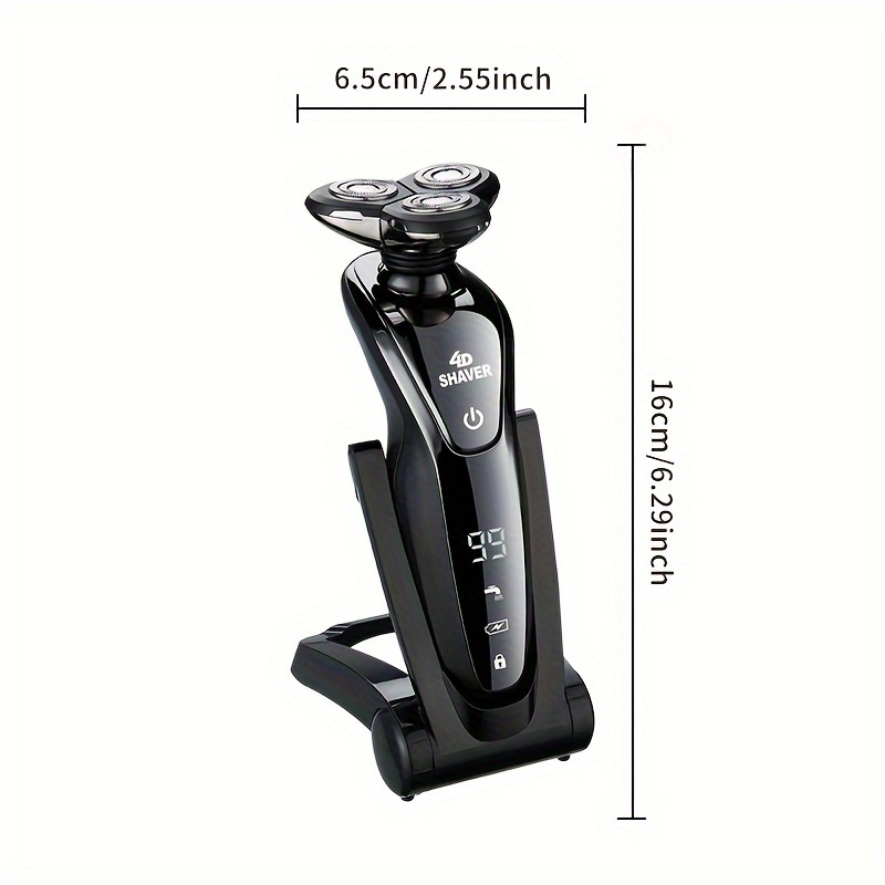 rechargeable electric shaver razor for men with nose and sideburn trimmers and face cleaning brush achieve a smooth and   details 2