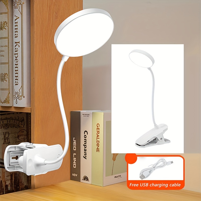 on LED Desk Lamp Dimmable Touch Control Adjustable Lighting Plastic with USB Powered Cord for Bedroom and Use Eye Ta
