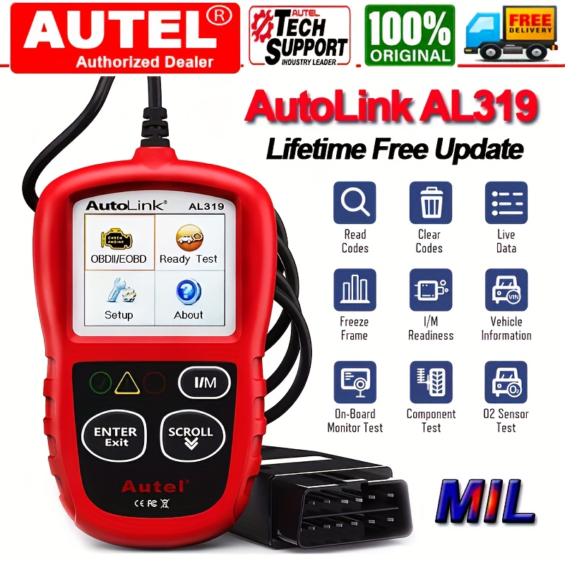 

Autel Professional Obd2 Scanner Al319 Code Reader, Enhanced Check And Reset Engine Fault Code, Live Data, , Can Car Diagnostic Scan Tools For All Obdii Vehicles After 1996, 2024 Upgraded