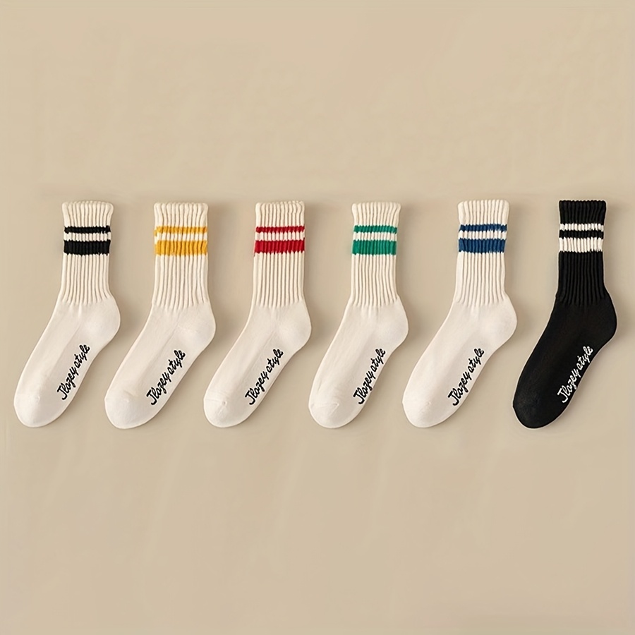 TEMU 남성용 디자인 미드캐프 운동 양말 - 땀 흡수 통기성 원단, 강화된 발가락 & 뒤꿈치, 스포츠 및 캐주얼 착용을 위한 다양한 색상 옵션, 워크아웃 필수품, 스포티한 룩, 내구성 있는 구조, 액티브 남성