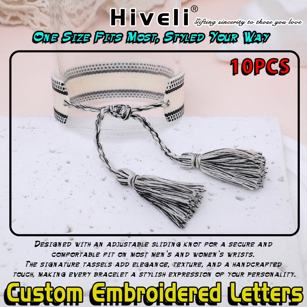Personalized Hand-Woven Bohemian Bracelet with Double Heart