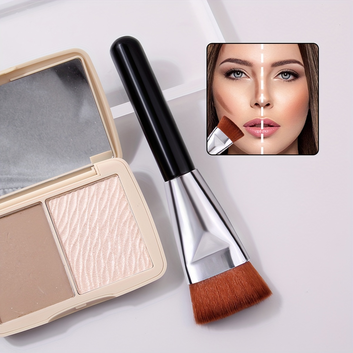 

Pinceau de Fond de à Tête Plate Inclinée, Fond de Trace, Fond de Liquide, Maquillage de Fond de , Outil de Maquillage , Pinceau Correcteur, Peut Être Utilisé Plusieurs avec Un Pinceau