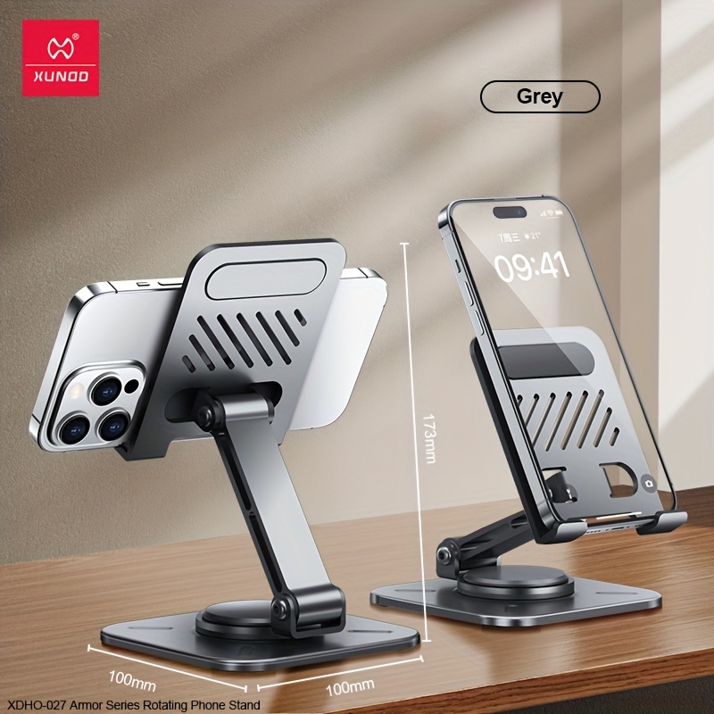 TEMU XUNDD Support Réglable pour Téléphones et Tablettes, Portable en Métal, Rotation à , Fonctions Anti-Dérapantes Intelligentes, Base Stable, Idéal