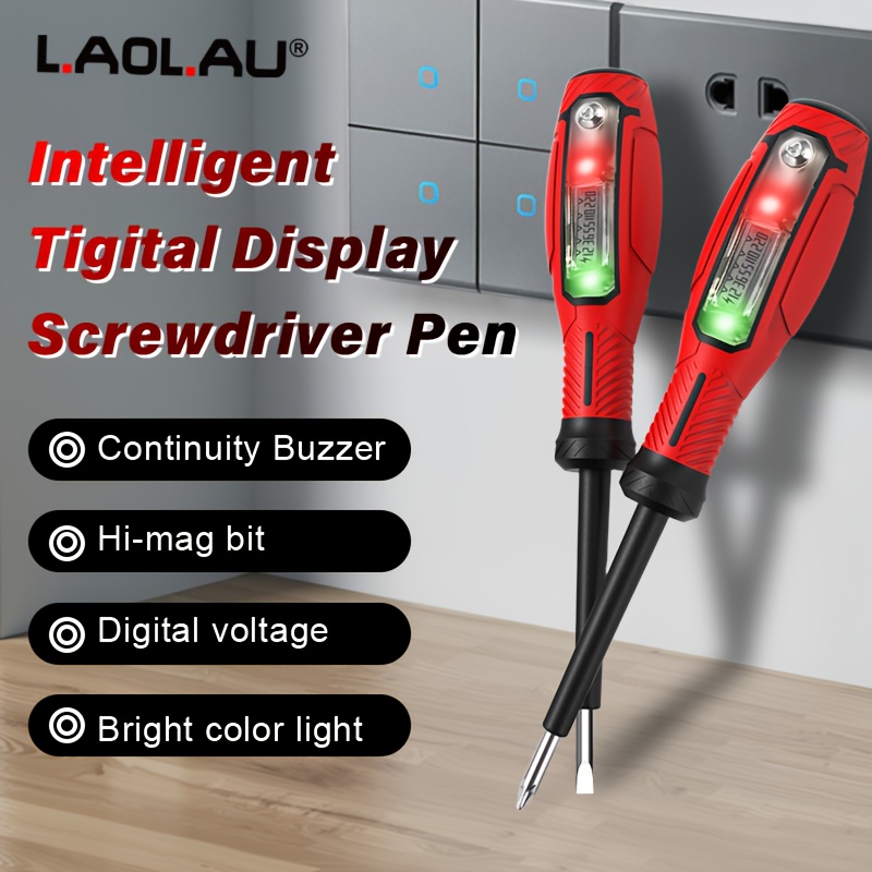   ly86d voltage tester with screwdriver non contact electrical tester ac12v 250  wire tester with alarm magnetic wire   finder with lcd display 3 lr44 batteries    
