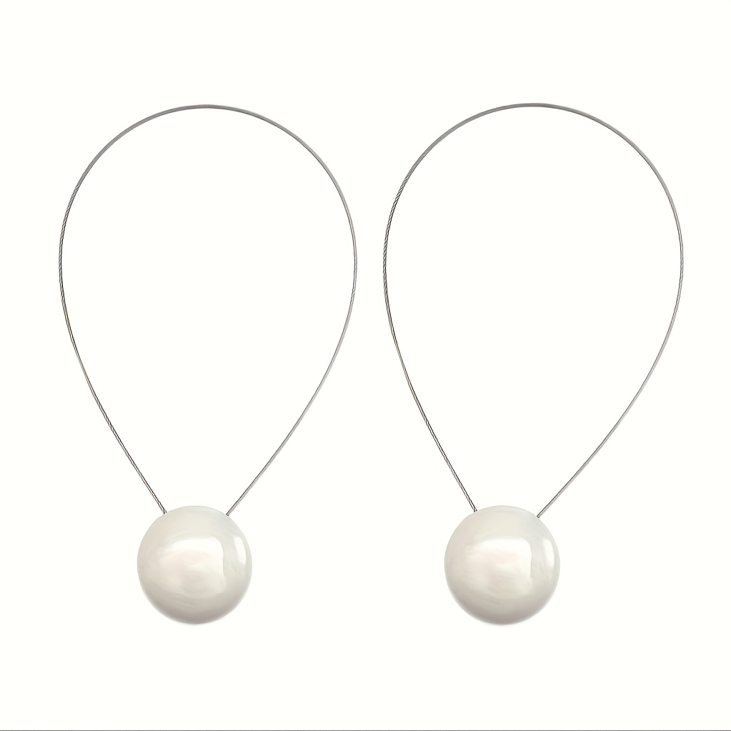 Image of 2-pack, Light Luxury Elegant Smooth Round Magnetic Curtain Tiebacks, Strong Magnetic Hold For Secure And Durable Use, High-end Gorgeous Living Room And Bedroom Sheer Curtain Gatherers