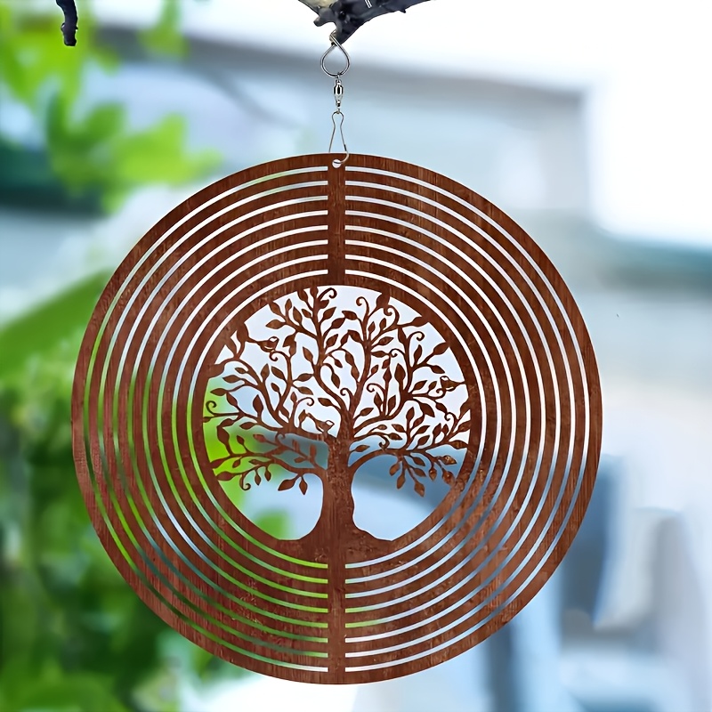 TEMU Décoration Vent Spirale Arbre de Vie aux , Convient pour une Décoration Extérieure/Intérieure Résistante aux Intempéries sur les Terrasses,