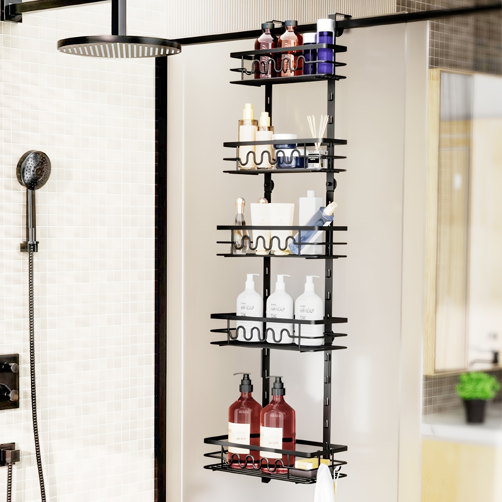 TEMU Over The , Over The Pantry Organizer , Bathroom Organizer Adjustable , Over The Organizer For Home & Kitchen Bathroom