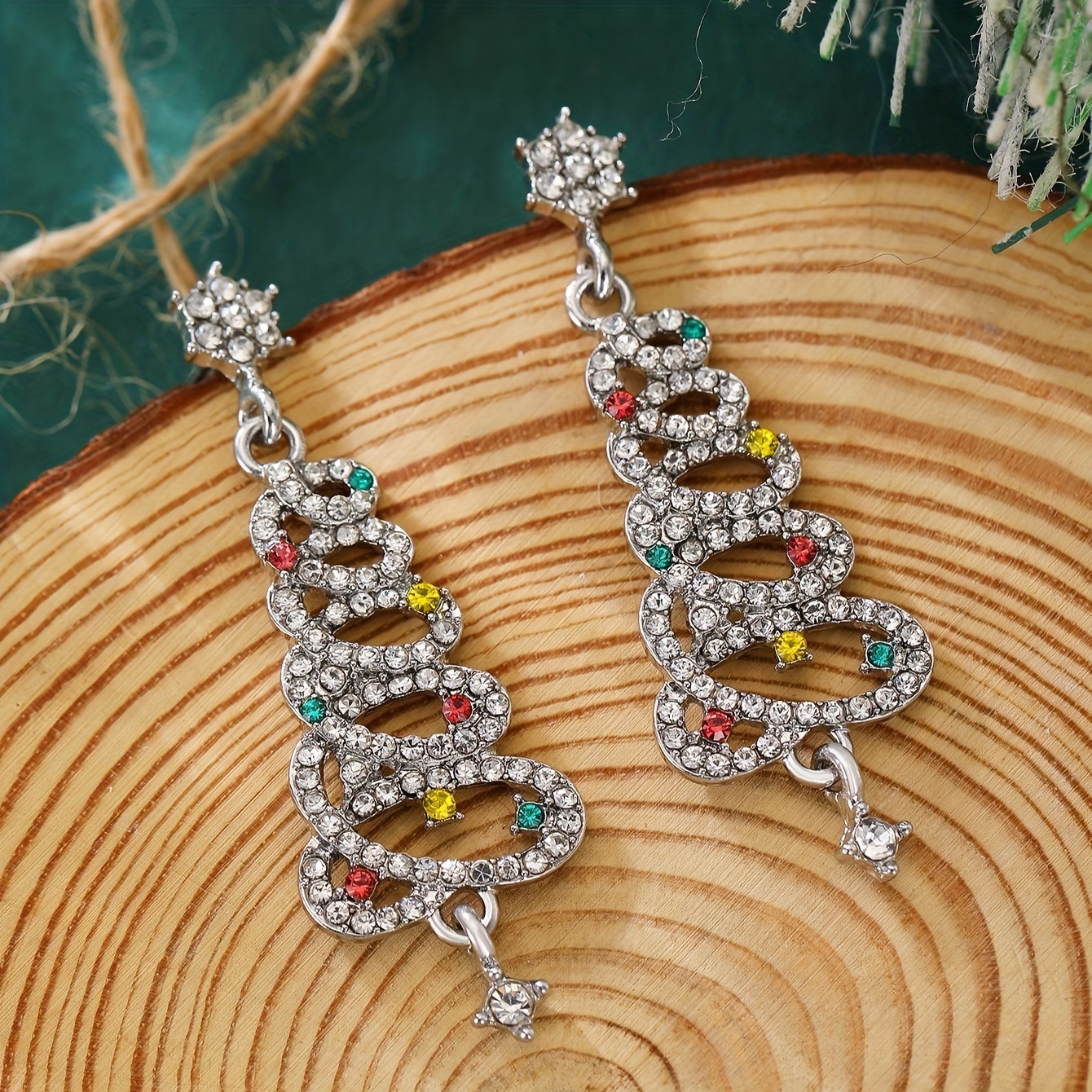 

Christmas Gifts Christmas Tassels Christmas Hollowed Out Long Holiday Earrings