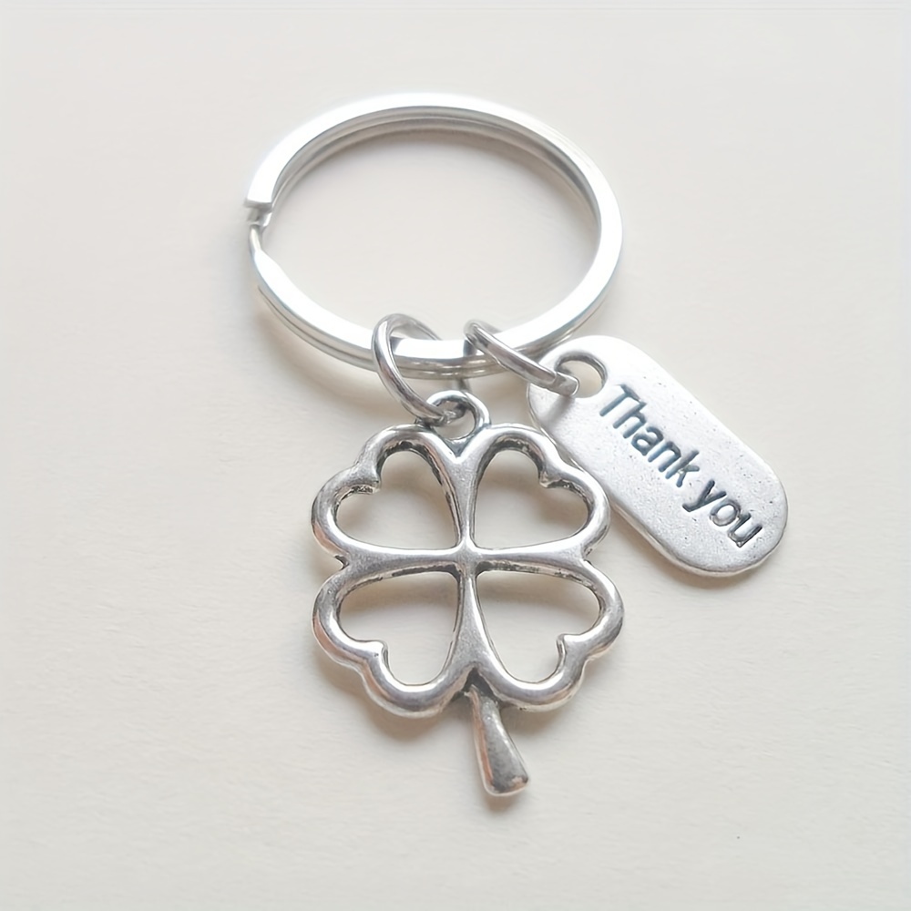 

1pc "thank You" Clover Keychain Thanksgiving Day Gift, Teacher Appreciation Gift Keychain, Far Remote Lover&family, Back To Gift, Coworker Gift, Gift, Thank You Gift, Teacher Gift