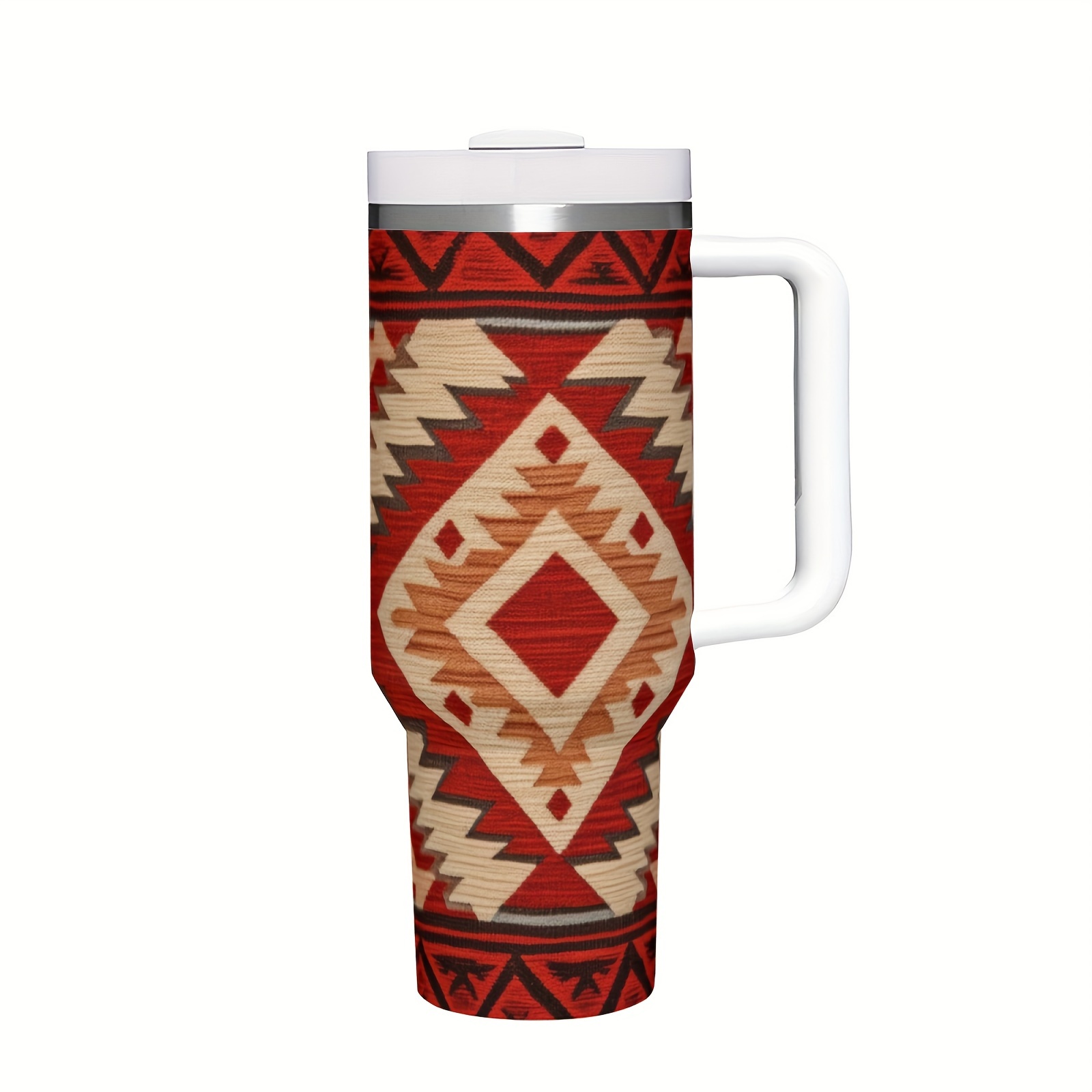 

Aztec Southwest 40oz Stainless Steel Tumbler With Lid & Handle - Insulated, Portable Water Bottle For Car, Home, Office - Ideal Summer Drinkware & Travel Accessory, Perfect Birthday Gift