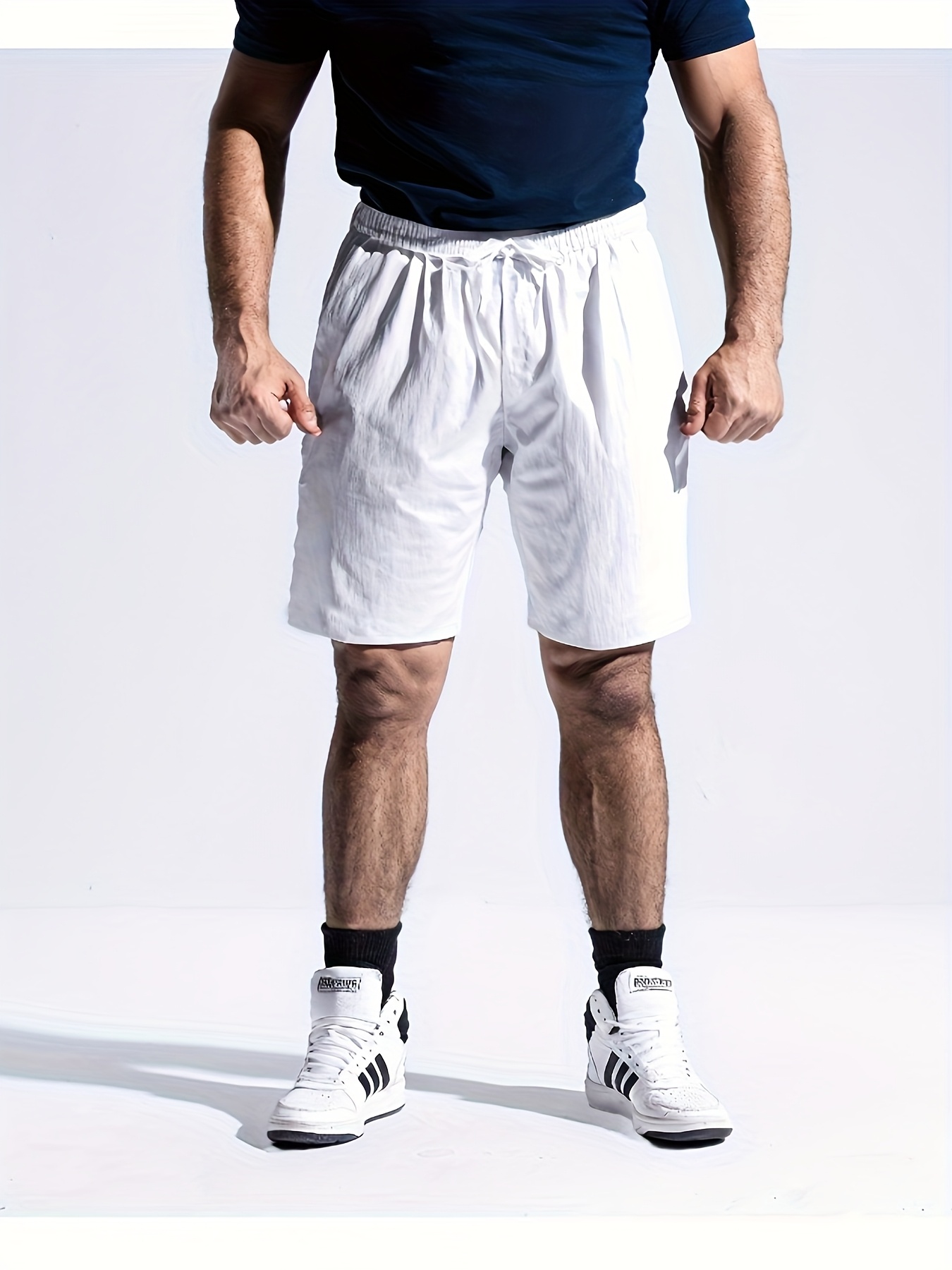     summer mens knee length pants   shorts comfortable breathable sports beach regular straight leg trendy versatile trousers