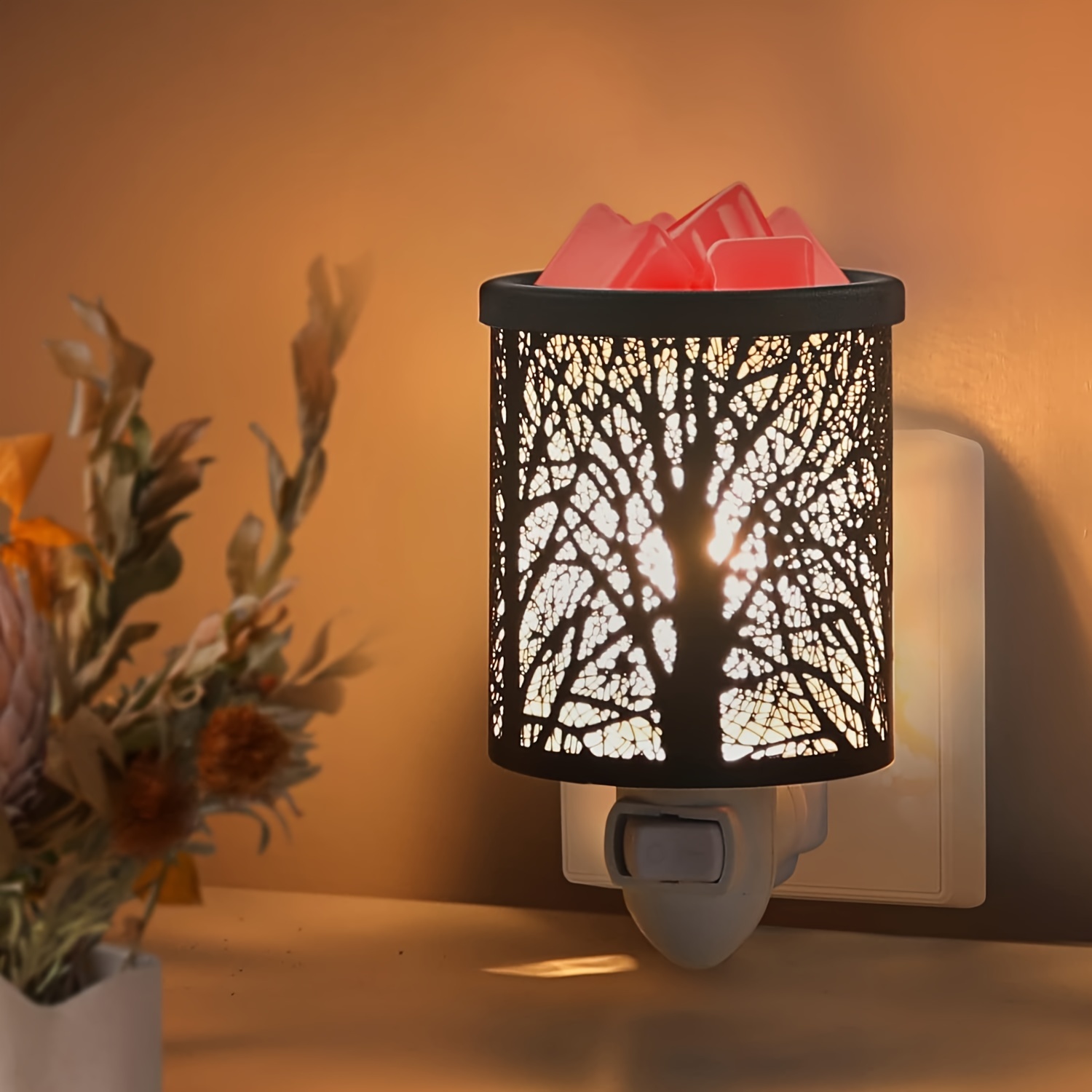 

Modern Metal Plug-in Wax Warmer: A Art Decoration And Fragrance Diffuser For Home - Suitable For Bookrooms, Bedrooms, And Yoga Rooms