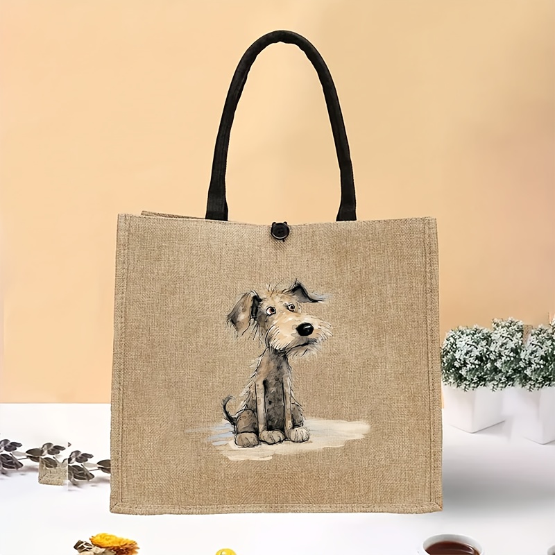 Image of Chic Print Handbag - Casual Khaki Fabric Handbag With Practical Inner Pocket, Perfect For Travel & Shopping - Ideal Gift For