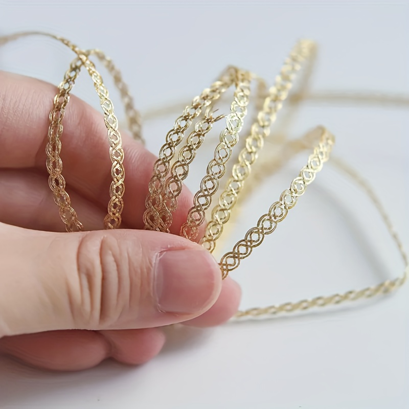 E-shop 1 Yard - 5mm/0.2" Goldene und silberne, winzige, funkelnde Zierde, Nähzubehör, ideal für Puppenkleidungsdekoration