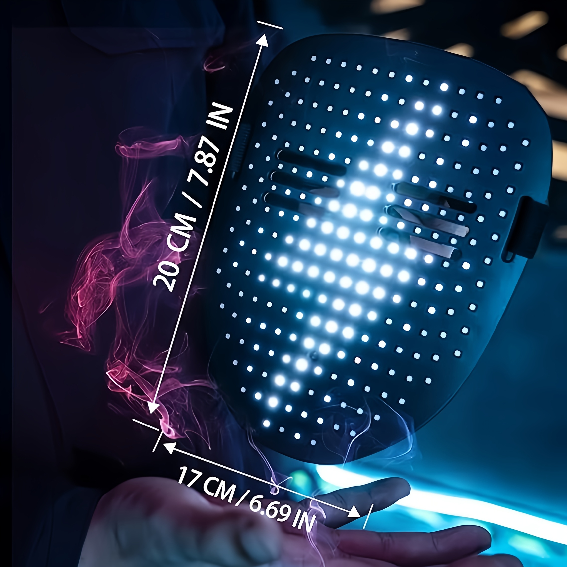 Máscara LED Cambiante con Control por Gestos, Múltiples Patrones de Cambio Facial - Ideal para Fiestas de Disfraces, Cumpleaños, Carnavales y Halloween