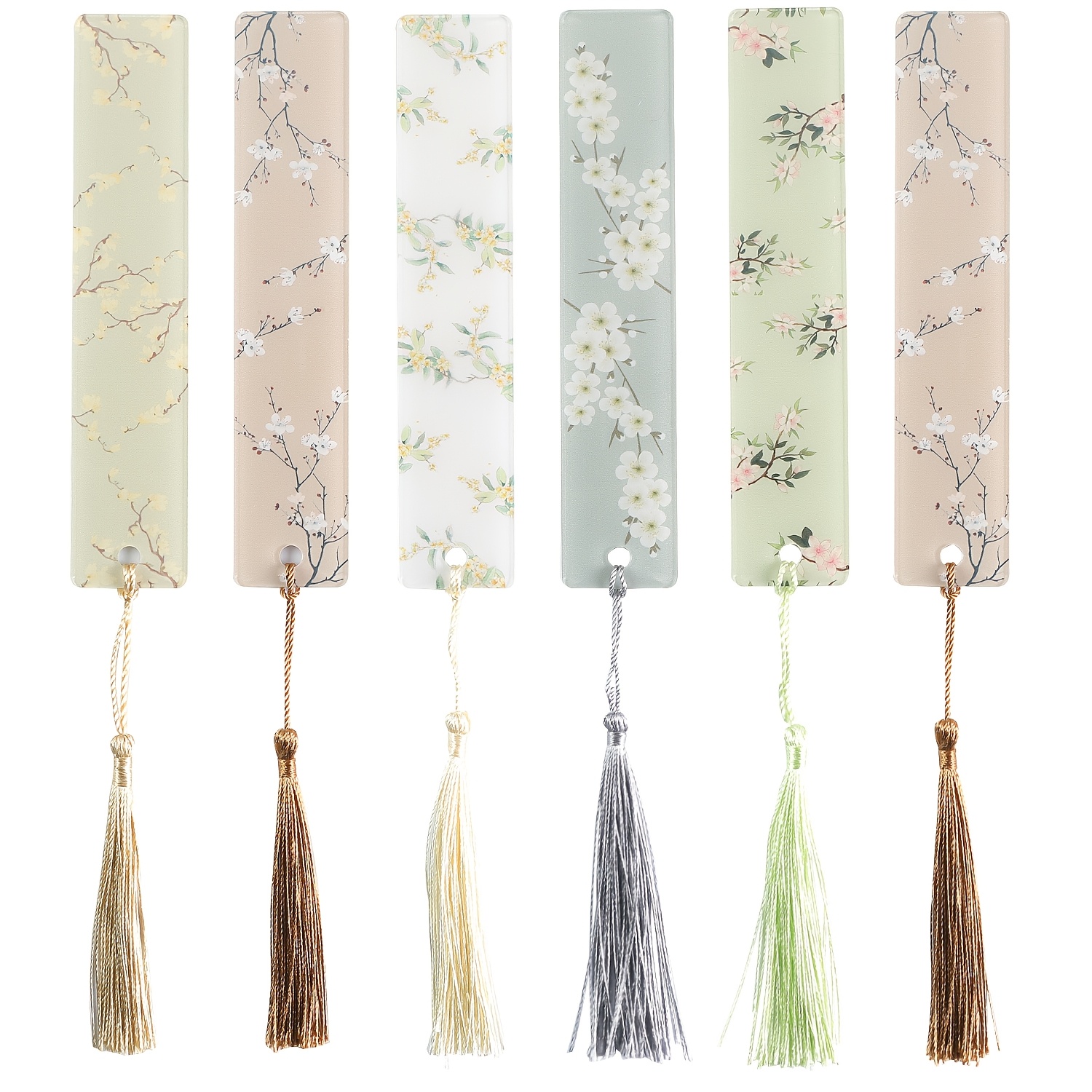 Set Of 6 Colorful Flower-patterned Bookmarks, Adorable Stationery For Students To Assist With Reading, Perfect For School Supplies, And Featuring Cute Designs