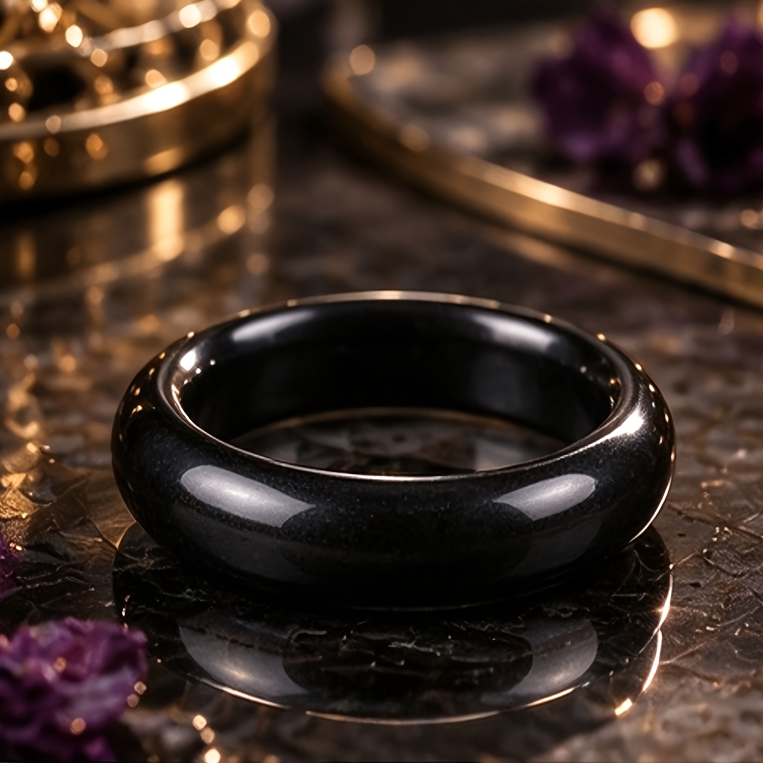 3pcs Natural Crystal Ring Set, Bohemian Stackable