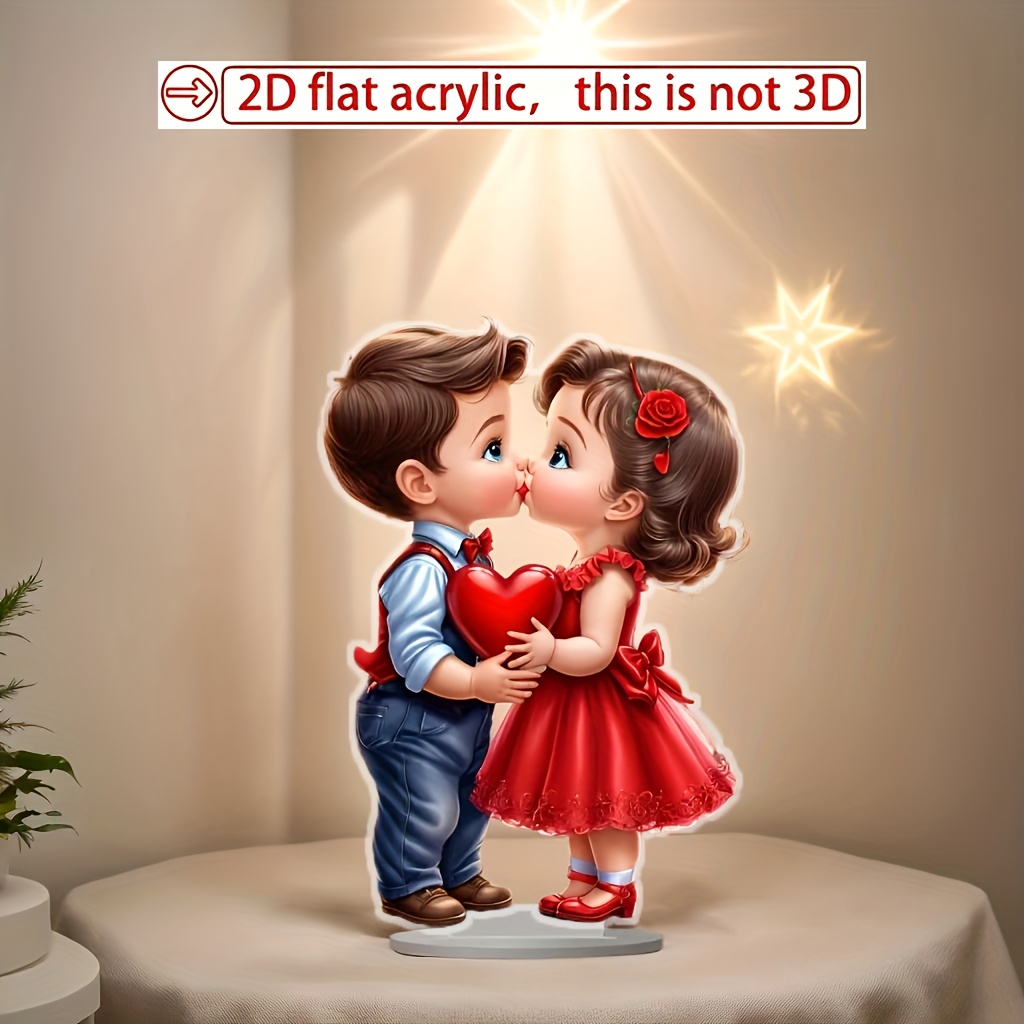 

2d Pc Ornament, Fantasy Theme, Valentine's Day, Polycarbonate Material, Non-electric, For Valentines Day