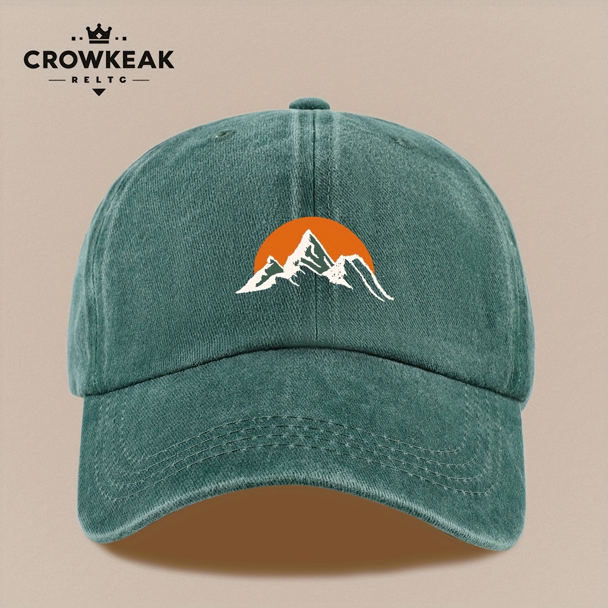 Sunset Mountain Pattern Baseball Cap, Lightweight & Adjustable