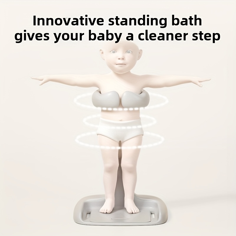 Adjustable and Foldable Bath Stand with Anti-Slip Base, Duck Design, PP Material for Ages 3 to 6 - Safety Bathtime Helper for