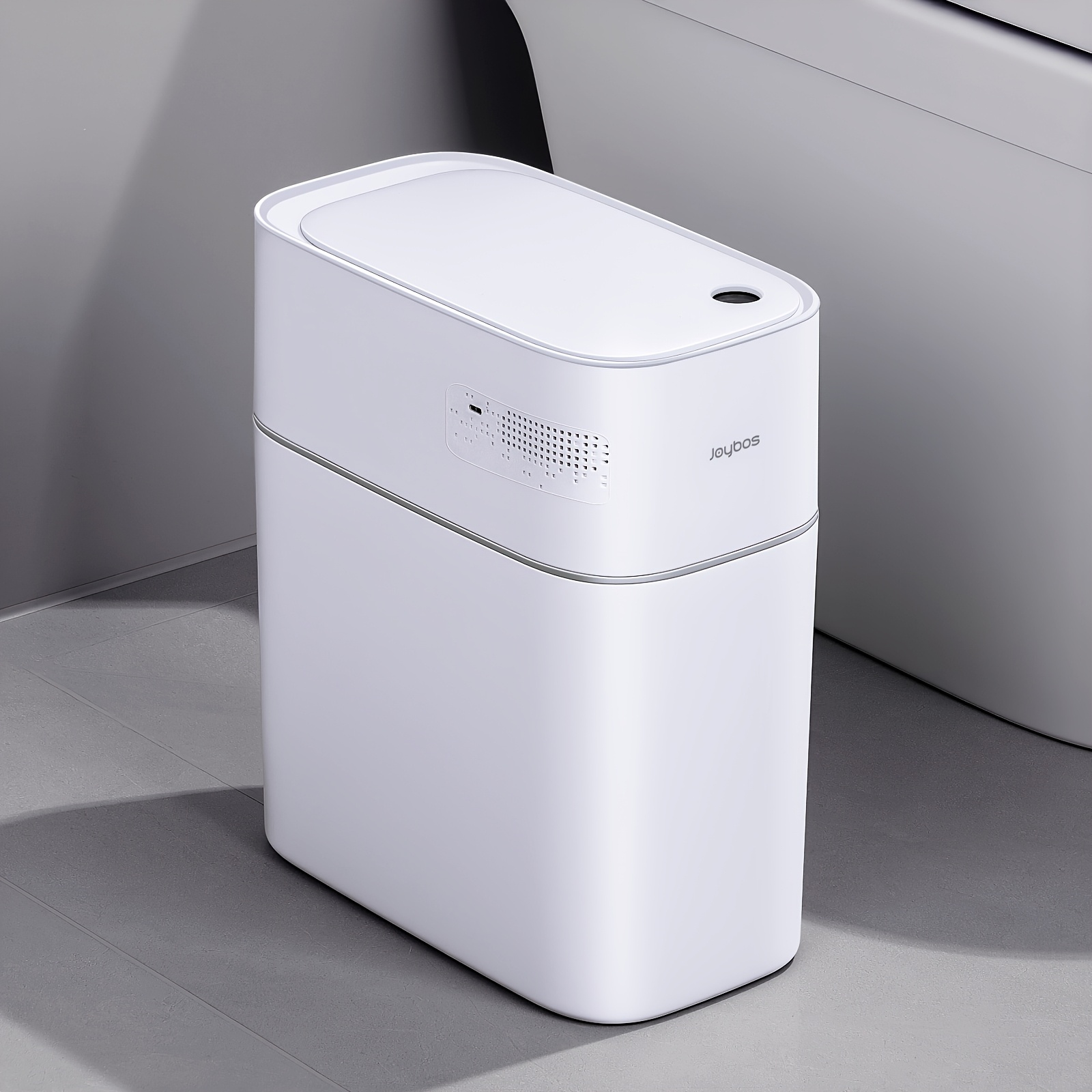 automatic smart trash can for bathroom 3 8gal 14l touchless motion sensor garbage bin   2 gen fan auto expand garbage bags   design for narrow space with small lid   bin   kitchen office bedroom toilet rv Product details 5