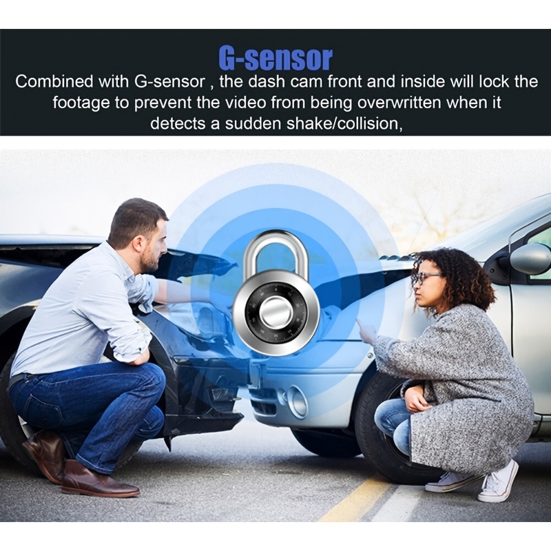 Dual-Lens 1080P Car Dashcam with Night Vision & G-Sensor