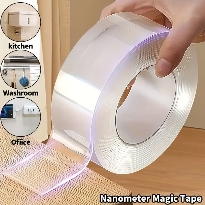 

Multifunctional Transparent Dual-sided Tape - Reusable, Strong Adhesive For Home, Kitchen, Office And Car