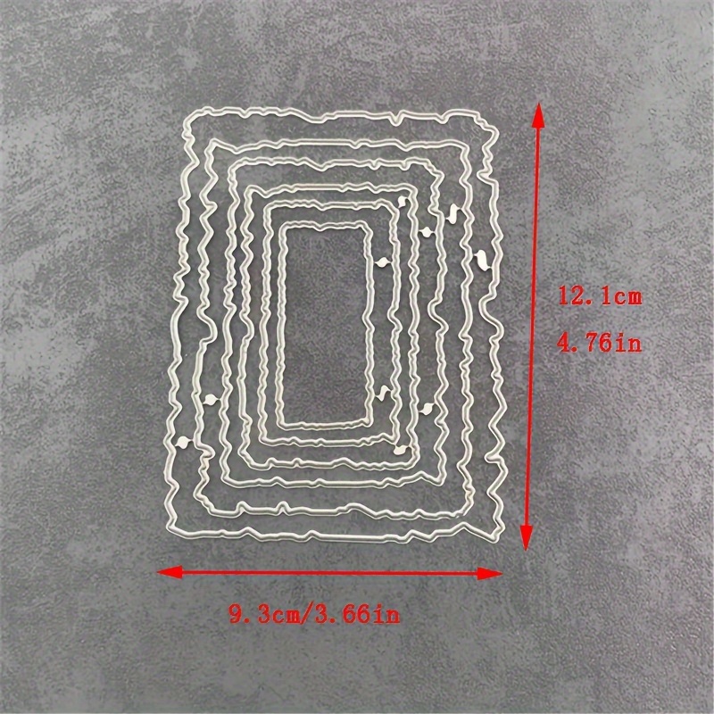 E-shop 6er-Set Retro Rechteckige Rahmen Metallschneideformen DIY Fotoalbum Geprägte Papierkarten Dekoration Bastelset