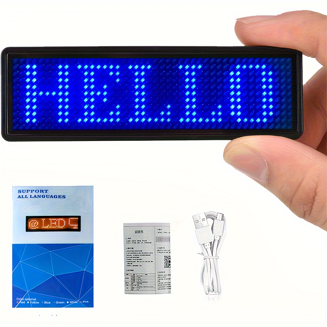 Mini LED Bluetooth Digital Display DIY Name Tag Badge Programmable Multiple  Languages Smart Timing Scrolling Led Sign Module