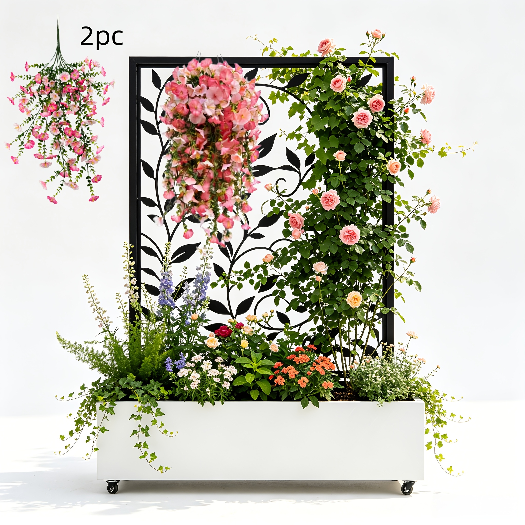 TEMU 2pcs Simulated Artificial Double Pink , Suitable For Indoor Outdoor Home Decoration, Wedding Arrangement, Parties, Gardens, Courtyards, Offices,
