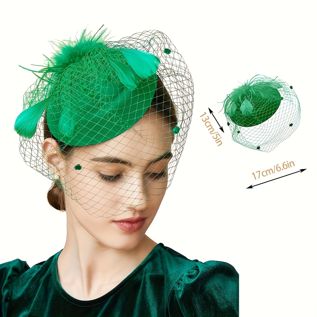 ostrich feather fascinator hat veil feather fascinators hair  display picture 1