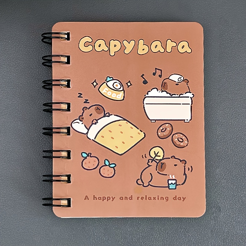 80 Single-page Japanese Cartoon Minimalist Gorgeous Pufferfish Series A7 Size Blank Plan Notebook Spiral Coil Notebook