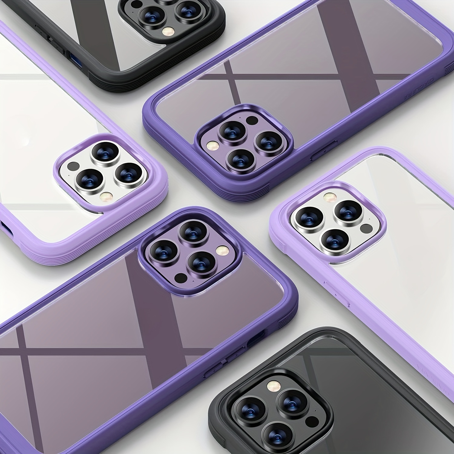 Touch Sensitive Miracase 360 Degree - Full Body Protective Case with Built-in Screen Protector - For iPhone 15 14 13 12 11/ Plus/ Pro/ Pro Max, Pink, Purple