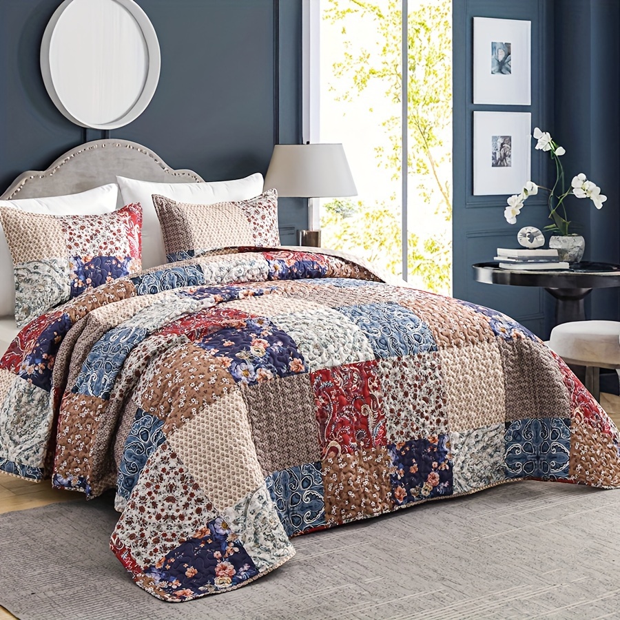 

A Set Of 2-3pcs, Soft And Comfortable Bedding Cover Set, Filled With 100% High-quality Fibers, Featuring American-style Floral Patterns, Suitable For Bedrooms, Hotel Rooms, And More.