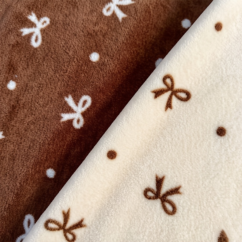 Children's Blanket with Bow Pattern, Soft Stroller Blanket