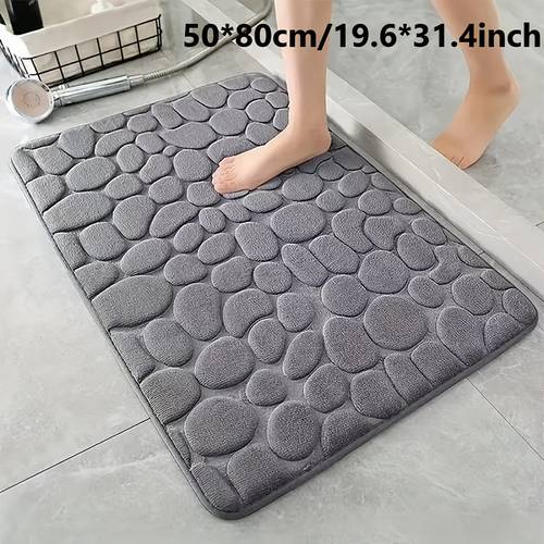 an ultra fleece bathroom mat non slip absorbent quick drying pvc backing machine washable made of polyester rectangular suitable for bathroom doorways