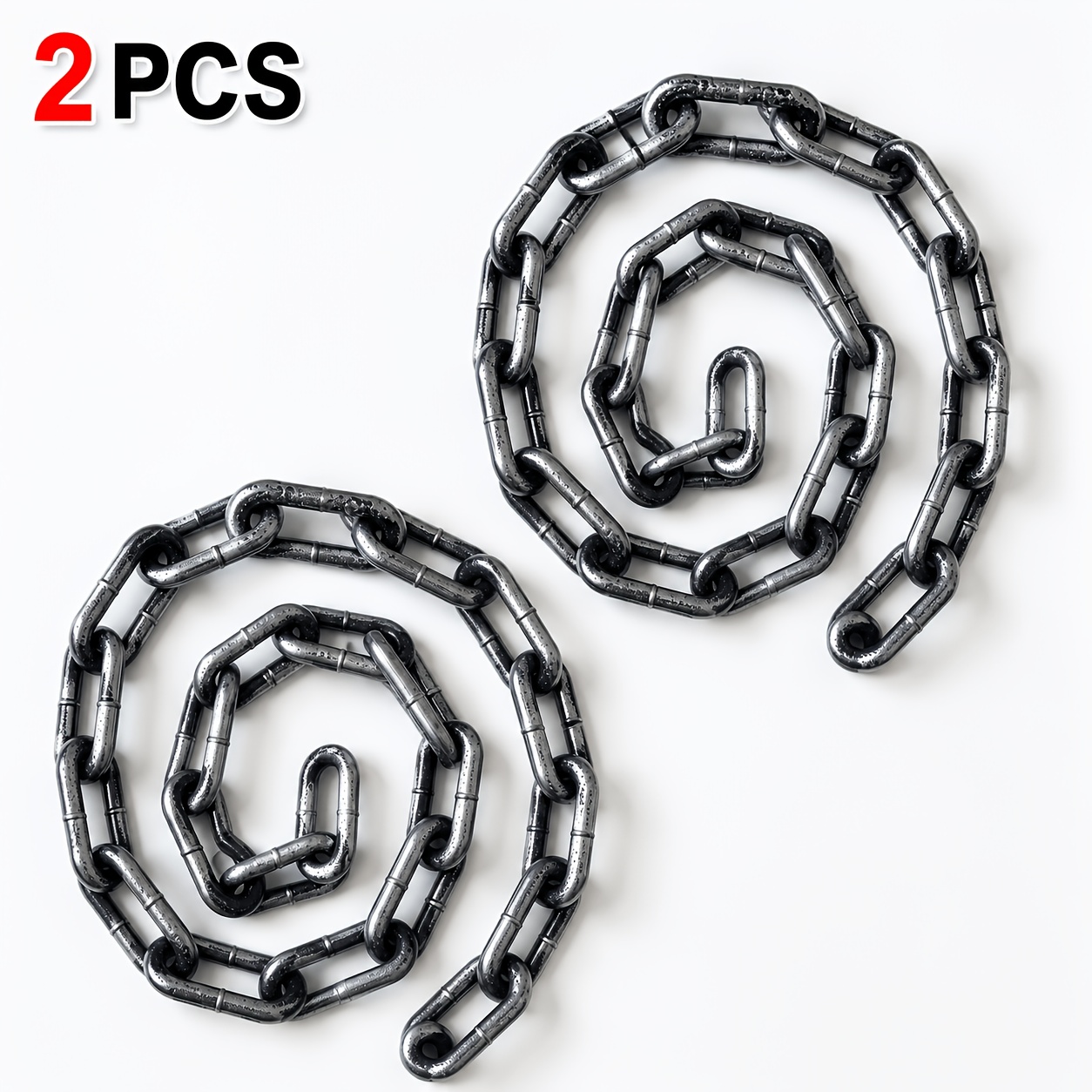 TEMU 2pcs - Outdoor Holiday Decor Halloween Plastic Chain, Suitable For Doorway Props And Decorating A Scary Atmosphere; Halloween Prop Fake Chain,