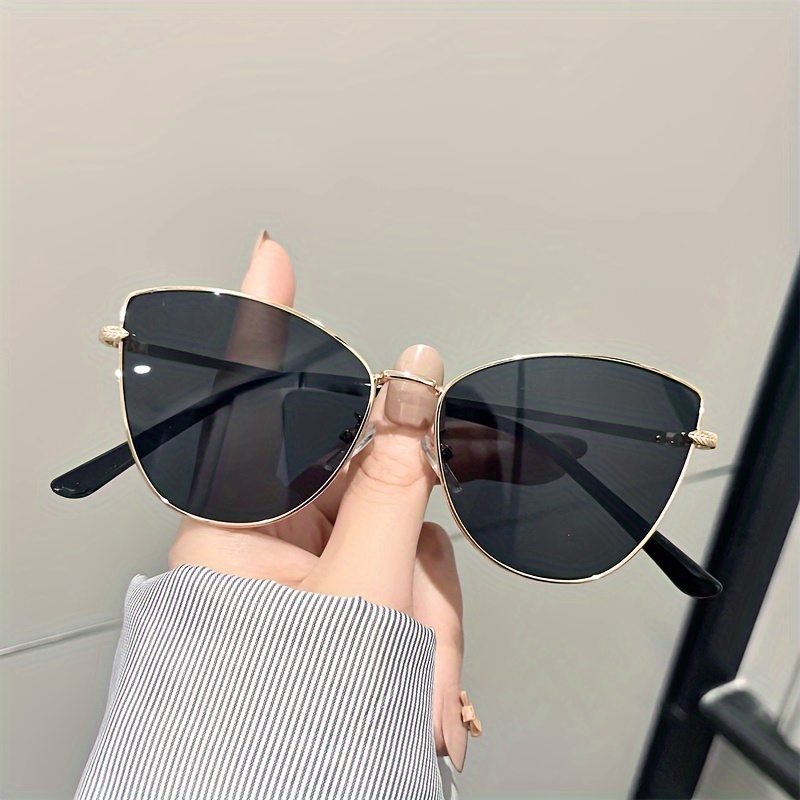 

Cat Eye Fashion For Women Men Casual Anti Glare Sun Shades Metal Glasses For Driving Beach Travel
