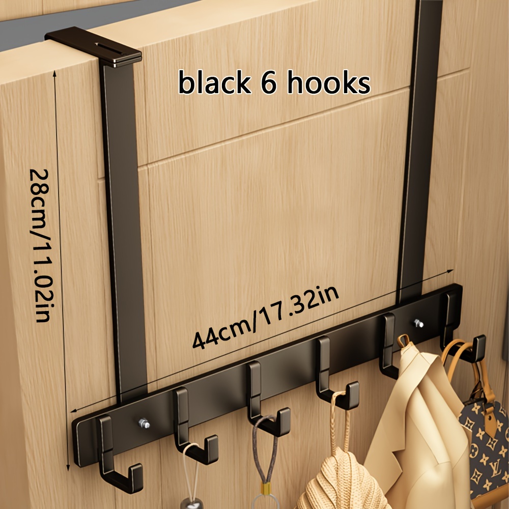 TEMU Over-the-door Hook Hanger With 6-8pcs Hooks For Entryway Coat Rack, Bathroom Towel Rack, And Outerwear Towel Hooks