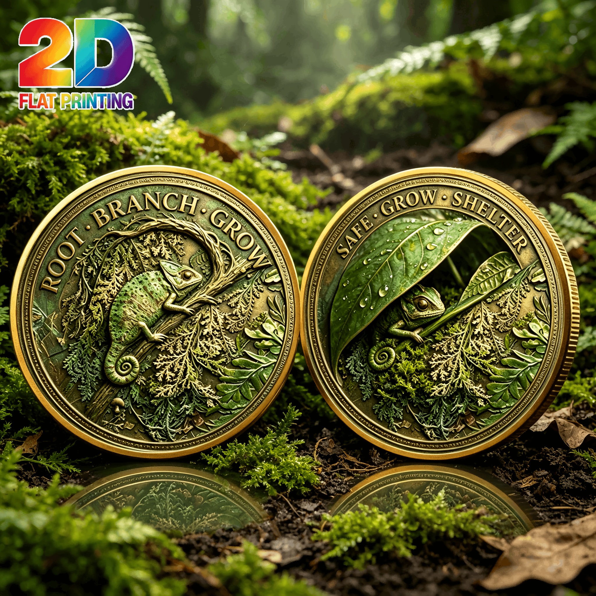 TEMU Moneda de cara con diseño de de 2D, que la coexistencia natural y el crecimiento de todas las . Adecuada para la de tropical, coleccionables