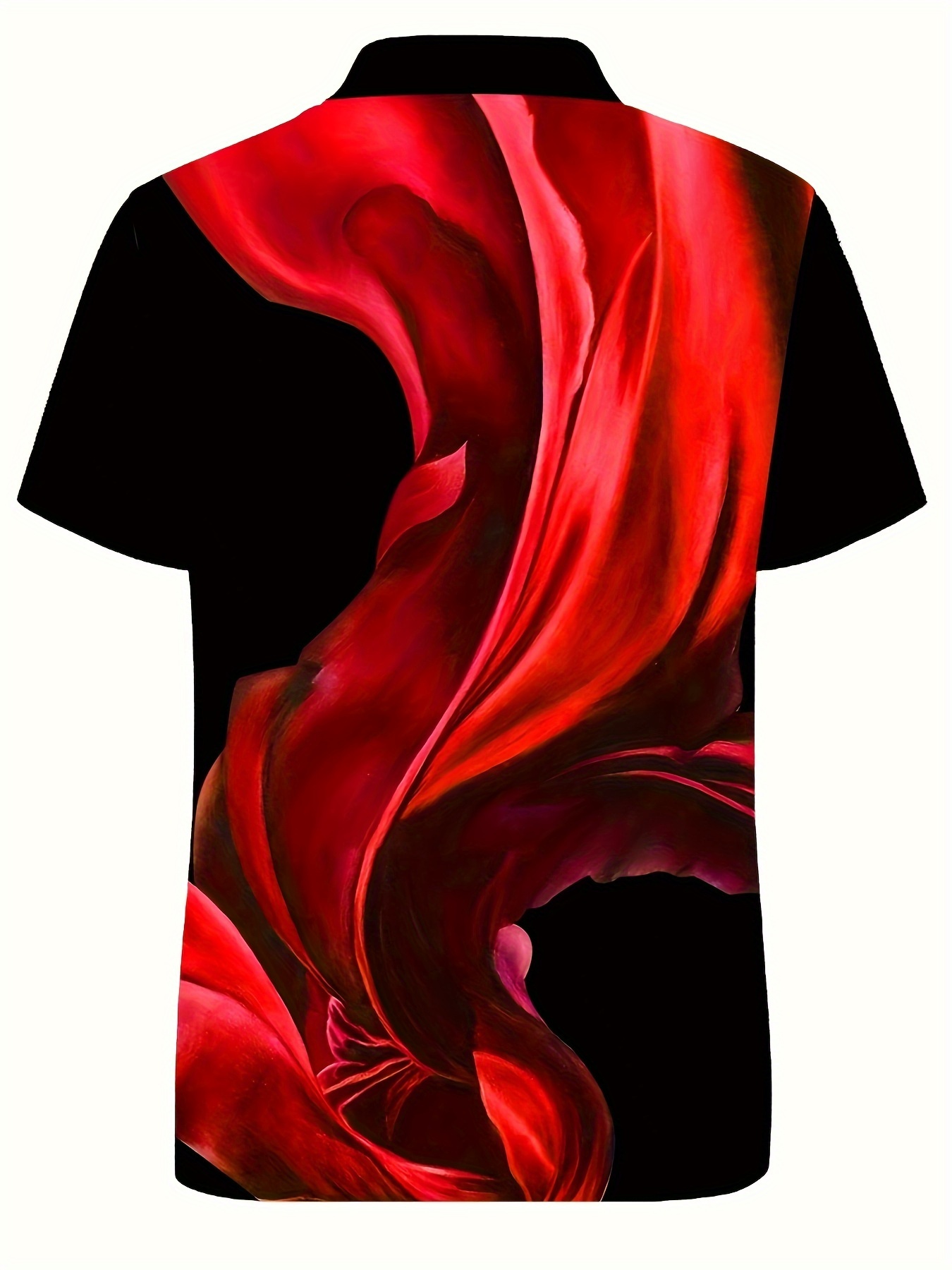 Men'S Plus Size Casual Fashion Short Sleeve Polo Shirt, Sky Blue 3D Print, Knit Fabric, Slight Stretch, Polyester 95%, Spandex 5%, Lapel Collar, Regular Fit for Spring/Summer/Fall