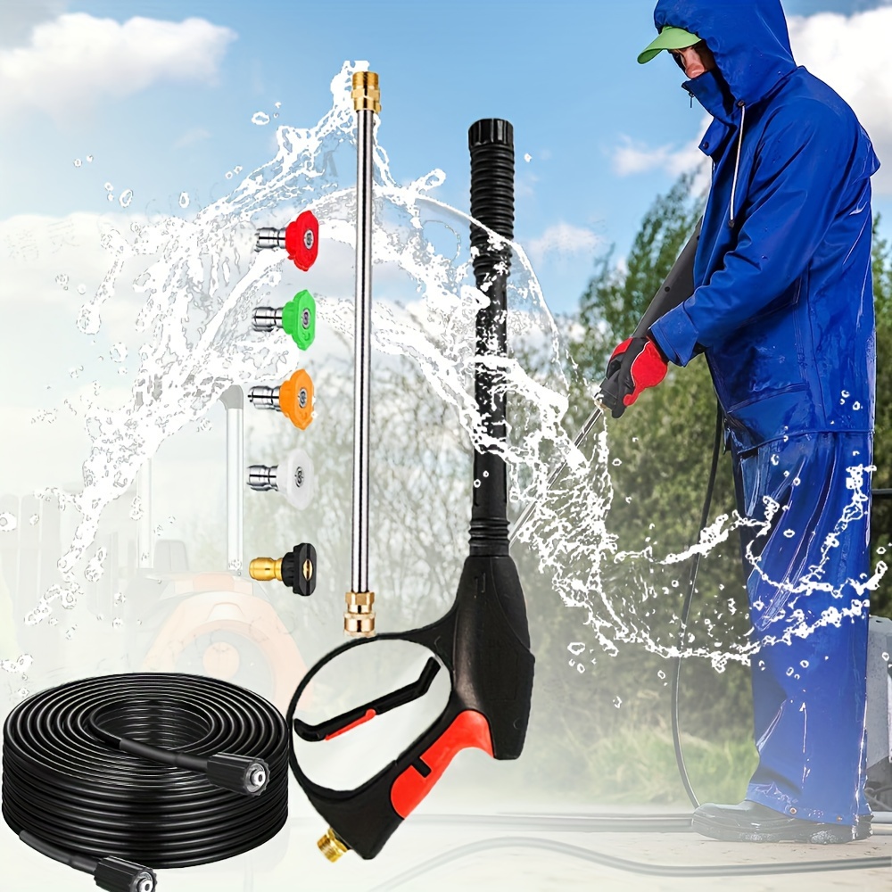 50 FT Pressure Washer Hose,5800 PSI M22-14MM Power Washer Extension Hose Kink Resistant High Tensile Wire Braided