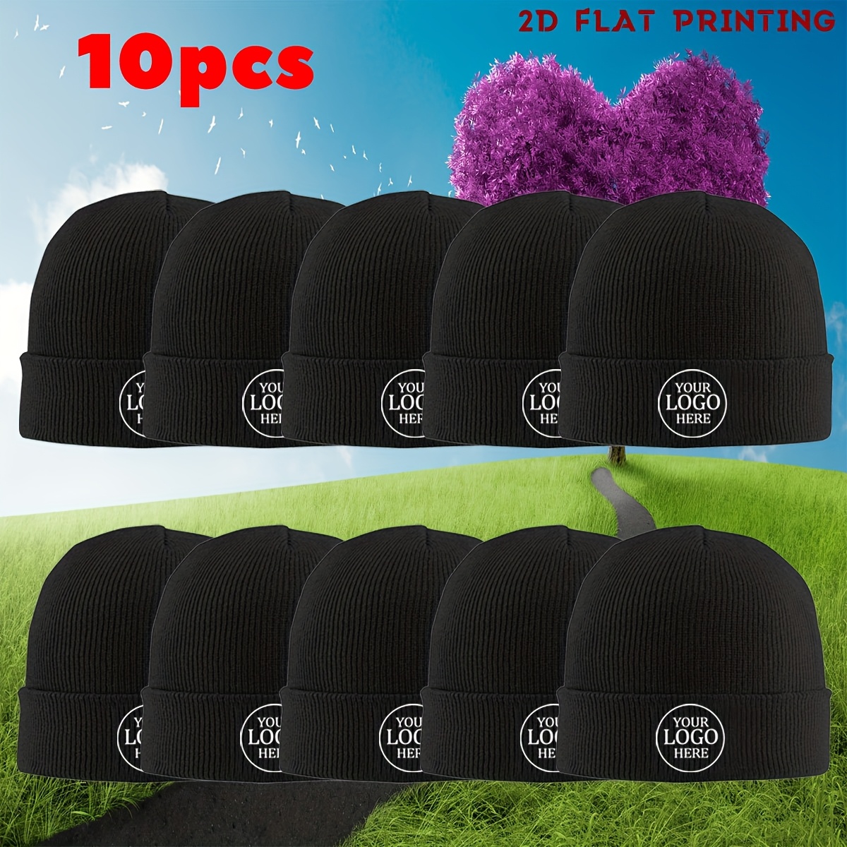 TEMU 10pcs Custom Beanie Hats Great Keepsake For Show Your Style With Personalized Winter Additions Make Outing Feel Festive And Personal Make