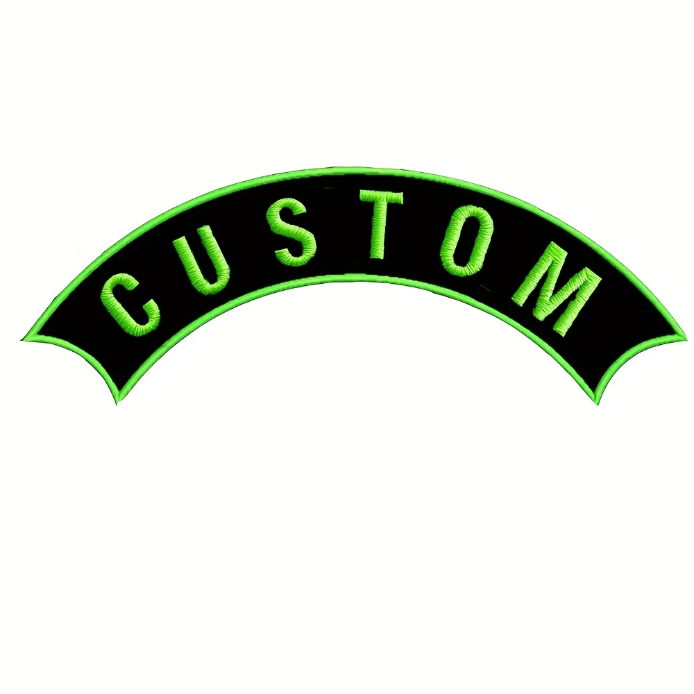 TEMU Custom Embroidered Motorcycle Biker Patches - Personalized Rocker Name Patches For Vest, Jacket, Jeans - Iron On