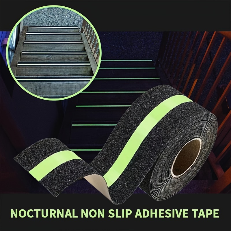

1 Roll Of 2-inch X 196.85-inch Anti-slip Traction Tape With Dark Green Stripe Friction Grinding Adhesive For Indoor And Outdoor Stair Treads