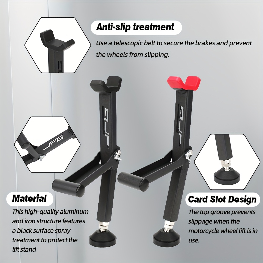 motorcycle portable single sided paddock stand front and rear wheel stand support foldable universal tire repairing tool details 0