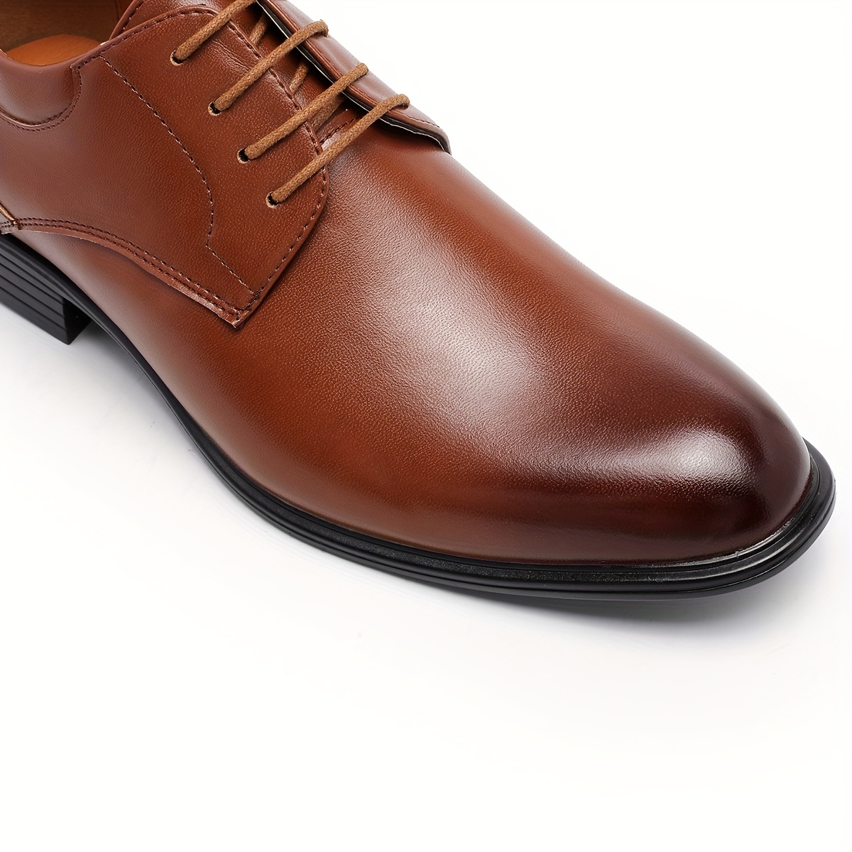 Men'S Classic Oxfords - Solid Color, Low Top, Pointed Toe, Lace-Up, Faux Upper & Inner, PVC Sole, All-Season Business Casual Shoes for Weddings, Parties, England - Minimalist Style